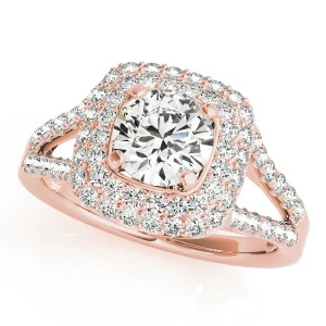 Julieth Natural Rose Gold Halo Diamond Ring