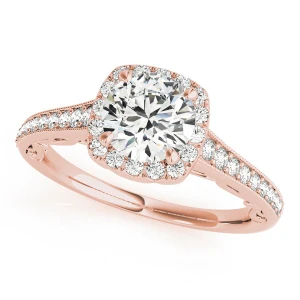 Klara Natural Rose Gold Halo Diamond Ring