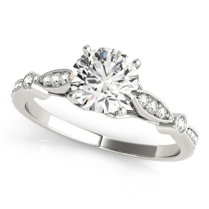 Rincya Lab Grown Diamond Platinum 4 Prong Side Stone Engagement Ring