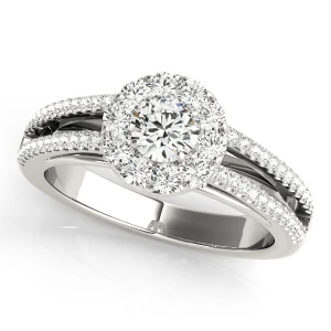 Levi Natural Rose Gold Halo Diamond Ring
