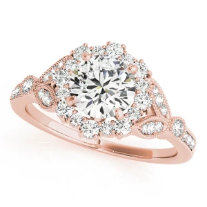  Lidia Natural Rose Gold Halo Diamond Ring
