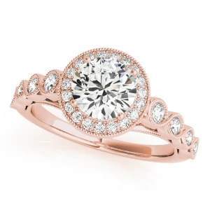 Jaya Natural Rose Gold Halo Diamond Ring