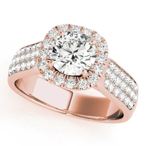 Kaileen Natural Rose Gold Halo Diamond Ring