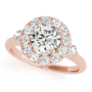 Kenzley Natural Rose Gold Halo Diamond Ring