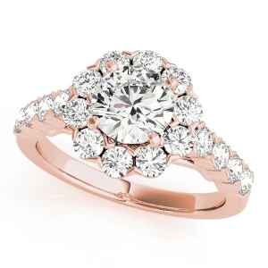 Luci Natural Rose Gold Halo Diamond Ring