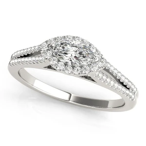 Jaycee Natural Platinum Halo Diamond Ring