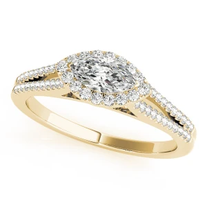 Jaycee Natural Yellow Gold Halo Diamond Ring