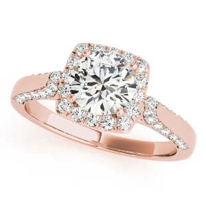 Lillyana Natural Rose Gold Halo Diamond Ring