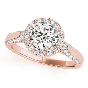Kristel Natural Rose Gold Halo Diamond Ring