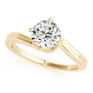 Makenzie Lab-Created Yellow Gold 4 Prong Classic Solitaire Engagement Diamond Ring