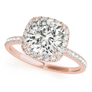 Juno Natural Rose Gold Halo Diamond Ring