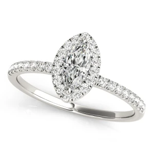 Kendra Natural Platinum Halo Diamond Ring