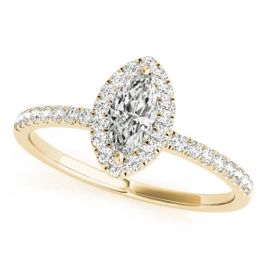 Kendra Natural Yellow Gold Halo Diamond Ring