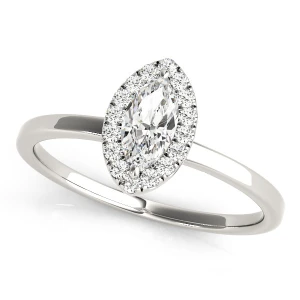 Livia Natural Platinum Halo Diamond Ring
