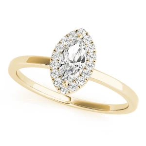 Livia Natural Yellow Gold Halo Diamond Ring