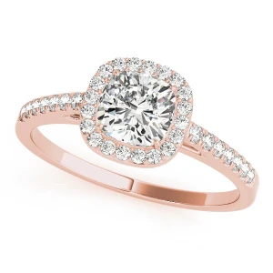 Kaycee Natural Rose Gold Halo Diamond Ring
