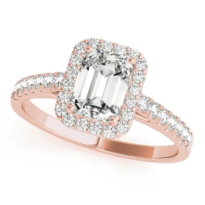 Liz Natural Rose Gold Halo Diamond Ring