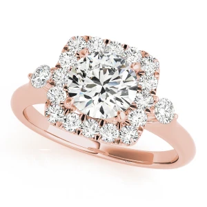 Lilyann Natural Rose Gold Halo Diamond Ring