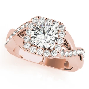 Kayden Natural Rose Gold Halo Diamond Ring