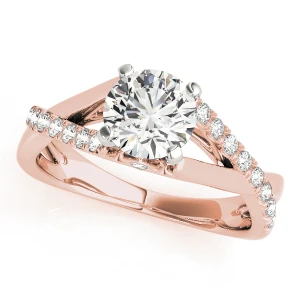 Judiana Lab-Created Diamond Rose Gold 4 Prong Side Stone Engagement Ring