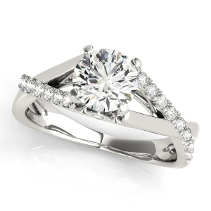 Judiana Lab Grown Diamond Platinum 4 Prong Side Stone Engagement Ring