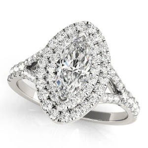 Johanna Natural Platinum Halo Diamond Ring