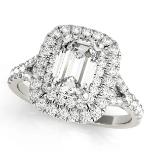 Jaylene Natural Silver Halo Diamond Ring