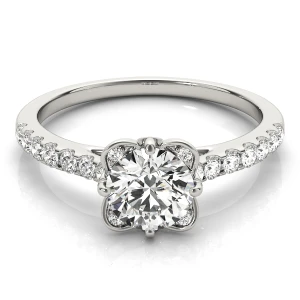 Aliana Lab-Created Diamond Round cut 4 Prong  Halo Engagement Ring