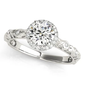 Serah Lab-Created Diamond Round cut 4 Prong  Halo Engagement Ring