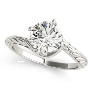 Madelynn Natural White Gold 4 Prong Solitaire Diamond Ring