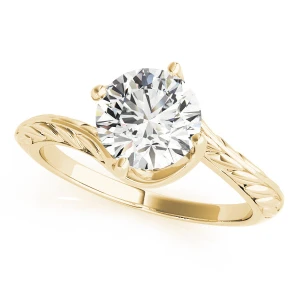 Madelynn Natural Yellow Gold 4 Prong Solitaire Diamond Ring