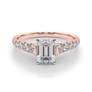 Alfreda Lab-Created Diamond Rose Gold 4 Prong Halo Engagement Ring