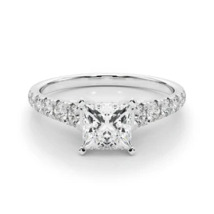 Alfreda Lab-Created Diamond 4 Prong Halo Engagement Ring