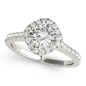Kristen Natural Platinum Halo Diamond Ring