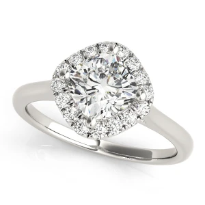 Jalayah Natural White Gold Halo Diamond Ring