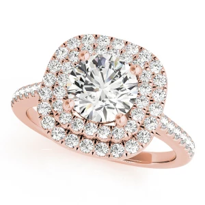 Khelani Natural Rose Gold Halo Diamond Ring
