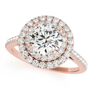 Beracca Natural Rose Gold Halo Diamond Ring