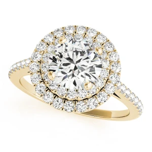 Beracca Natural Yellow Gold Halo Diamond Ring