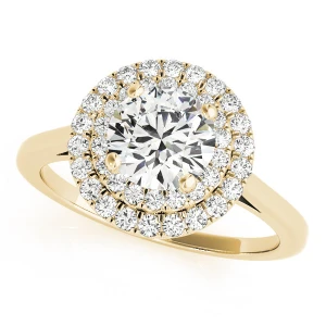Layken Natural Yellow Gold Halo Diamond Ring