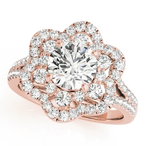 Jules Natural Rose Gold Halo Diamond Ring