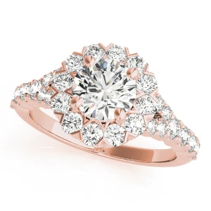 Kaylen Natural Rose Gold Halo Diamond Ring