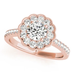Jaide Natural Rose Gold Halo Diamond Ring