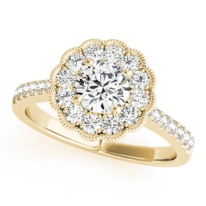 Jaide Natural Yellow Gold Halo Diamond Ring