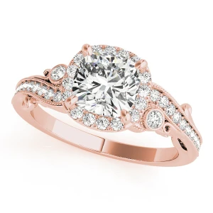 Kelani Natural Rose Gold Halo Diamond Ring