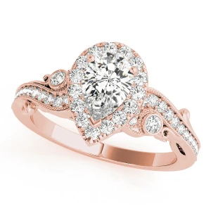 Luella Natural Rose Gold Halo Diamond Ring