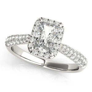 Juana Natural Silver Halo Engagement Diamond Ring