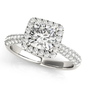 Kit Natural White Gold Halo Diamond Ring