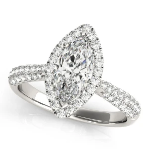 Kamari Natural Platinum Halo Diamond Ring