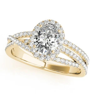Jalani Natural Yellow Gold Halo Diamond Ring