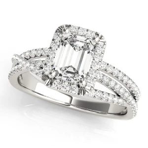 Joselyn Natural Silver Halo Engagement Diamond Ring
